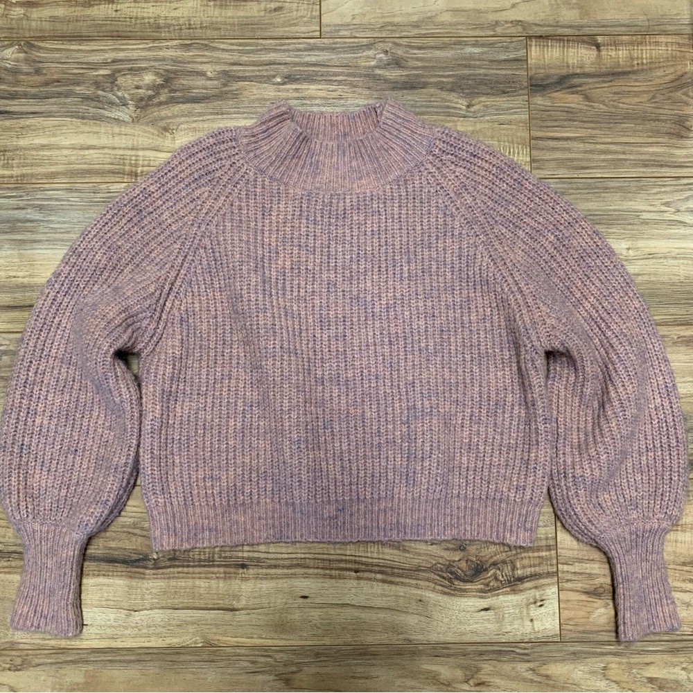 Magnolia Cropped Sweater - Size Medium- Pink/Gray